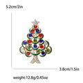 Alloy Enamel Rhinestone Christmas Tree Brooch Pin For Holiday Outfits (6603) view 5