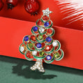 Alloy Enamel Rhinestone Christmas Tree Brooch Pin For Holiday Outfits (6603) view 4