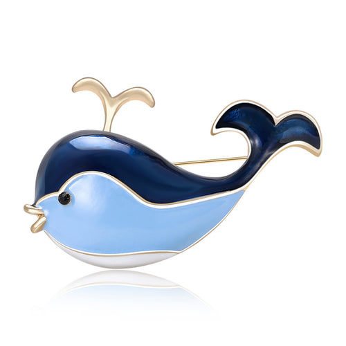 Enamel Alloy Whale Brooch Pin For Cartoon Ocean Apparel