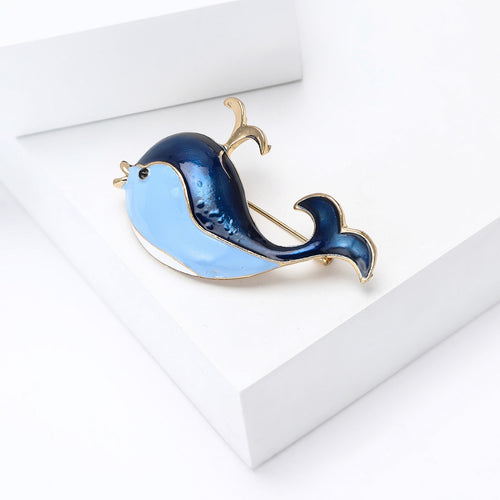 Enamel Alloy Whale Brooch Pin For Cartoon Ocean Apparel
