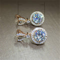 Elegant Women's Heart Shape Large Zircon Drop Stud Earrings, Fashion Versatile Jewelry view 5