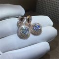 Elegant Women's Heart Shape Large Zircon Drop Stud Earrings, Fashion Versatile Jewelry view 4