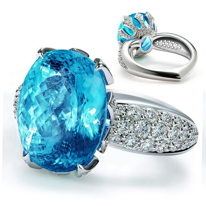 Fashion OL Sparkling Cubic Zirconia Women's Ring, Luxury Wedding Engagement Jewelry