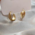 Matte Metal Geometric Twisted Hoop Earrings For Women Minimalist Irregular Statement Jewelry view 3