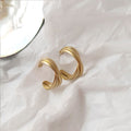 Matte Metal Geometric Twisted Hoop Earrings For Women Minimalist Irregular Statement Jewelry view 1