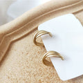 Matte Metal Geometric Twisted Hoop Earrings For Women Minimalist Irregular Statement Jewelry view 4