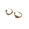 Matte Metal Geometric Twisted Hoop Earrings For Women Minimalist Irregular Statement Jewelry view 5