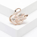 Alloy Cat Eye Stone Swan Brooch Pin For Women's Apparel view 2
