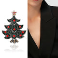 Alloy Rhinestone Christmas Tree Brooch Pin For Holiday Apparel view 2
