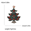 Alloy Rhinestone Christmas Tree Brooch Pin For Holiday Apparel view 5