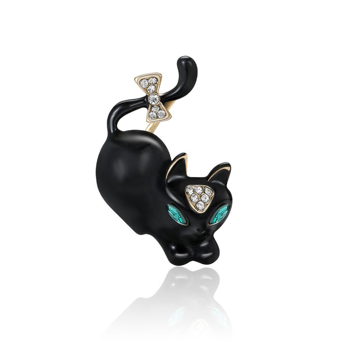 Alloy Enamel Cute Cat Brooch Pin For Fashion Garment Decoration