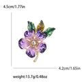 Alloy Enamel Flower Brooch Pin For Elegant Lapel Decoration view 5