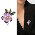 Alloy Enamel Flower Brooch Pin For Elegant Lapel Decoration view 3