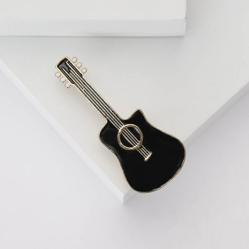 Alloy Enamel Guitar Brooch For Trendy Clothing And Lapel Accessories