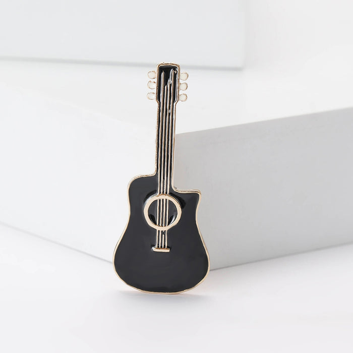 Alloy Enamel Guitar Brooch For Trendy Clothing And Lapel Accessories