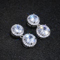 Luxury Round Wheel Shape Full Rhinestone Cubic Zirconia Women Earrings Fashion Jewelry view 1