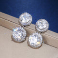 Luxury Round Wheel Shape Full Rhinestone Cubic Zirconia Women Earrings Fashion Jewelry view 4