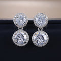 Luxury Round Wheel Shape Full Rhinestone Cubic Zirconia Women Earrings Fashion Jewelry view 2