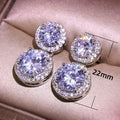 Luxury Round Wheel Shape Full Rhinestone Cubic Zirconia Women Earrings Fashion Jewelry view 5