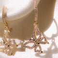 Creative Rose Gold Butterfly Zircon Hoop Earrings For Women European Style Jewelry view 2