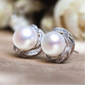 Elegant Luxury Pearl Stud Earrings For Women, Fashion Minimalist Double Ear Jewelry view 4
