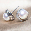 Elegant Luxury Pearl Stud Earrings For Women, Fashion Minimalist Double Ear Jewelry view 3
