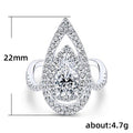 Pear Teardrop Zircon Inlaid Women's Ring, Sparkling Engagement Jewelry view 5