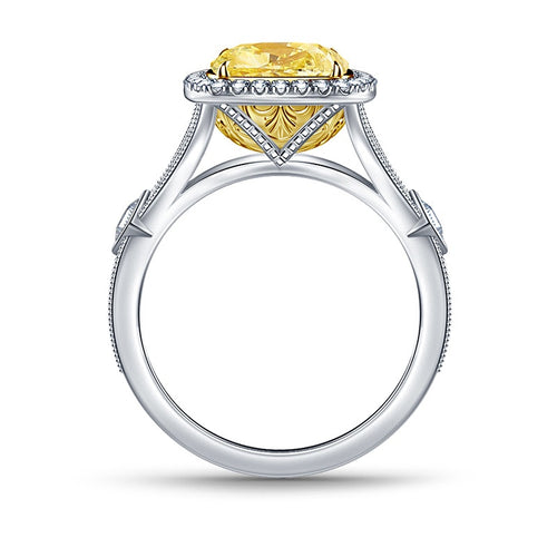 European American Shiny Zircon Inlaid Women's Ring, Elegant Fashion Jewelry