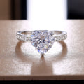 Heart Shaped Zircon Ring For Women, Copper White Silver Plated Fashion Jewelry view 4