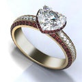 Fashion Engagement Heart Shape Ring For Women Delicate Micro Pave Wedding Jewelry view 3