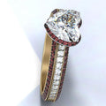 Fashion Engagement Heart Shape Ring For Women Delicate Micro Pave Wedding Jewelry view 5