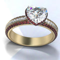Fashion Engagement Heart Shape Ring For Women Delicate Micro Pave Wedding Jewelry view 2