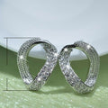 Hollow Geometric Cubic Zirconia Stud Earrings For Women European Fashion Jewelry view 5