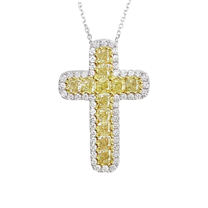Fashion Copper Inlaid Yellow Crystal Zircon Punk Necklace Street Style Jewelry For Trendy Wearers