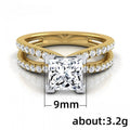 Classic Geometric Line Square Zircon Women's Platinum Plated Ring, Fashion Jewelry view 5