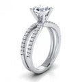 Classic Geometric Line Square Zircon Women's Platinum Plated Ring, Fashion Jewelry view 2