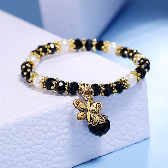 Simple Korean Style Beaded Crystal Bracelet Sweet Cute Student Friendship Jewelry Gift