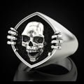 Vintage Punk Skull Head Men's Ring, European American Creative Jewelry Accessory view 2