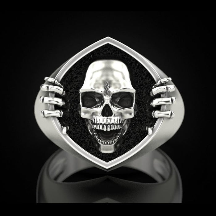 Vintage Punk Skull Head Men's Ring, European American Creative Jewelry Accessory