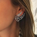 Exaggerated Women Wing Stud Earrings With Micro Paved Zircon Fashion Jewelry Accessories view 1