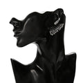 Exaggerated Women Wing Stud Earrings With Micro Paved Zircon Fashion Jewelry Accessories view 3