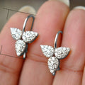 New Hot Selling Micro Pave Zircon Clover Ear Cuff Hook Earrings For Women Jewelry view 5