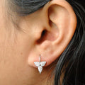 New Hot Selling Micro Pave Zircon Clover Ear Cuff Hook Earrings For Women Jewelry view 4