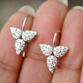 New Hot Selling Micro Pave Zircon Clover Ear Cuff Hook Earrings For Women Jewelry view 2