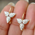 New Hot Selling Micro Pave Zircon Clover Ear Cuff Hook Earrings For Women Jewelry view 1