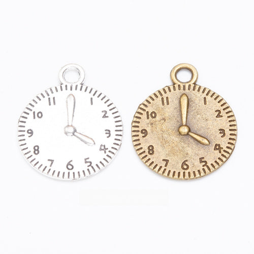 Vintage Zinc Alloy Clock Pendant Charms For DIY Necklace Jewelry Accessories