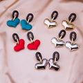 European Creative Long Heart Resin Acrylic Alloy Chain Drop Dangle 925 Silver Pin Earrings view 1