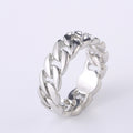 Two Tone Plated Copper Chain Link Ring For Men European American Trendy Punk Jewelry view 3