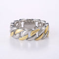 Two Tone Plated Copper Chain Link Ring For Men European American Trendy Punk Jewelry view 4