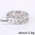 Two Tone Plated Copper Chain Link Ring For Men European American Trendy Punk Jewelry view 5